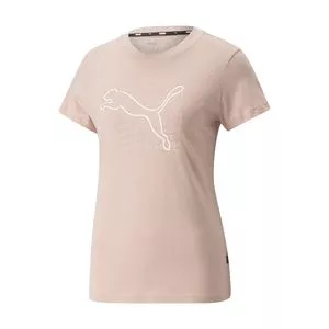 Camiseta Puma®<BR>- Marrom Claro & Branca