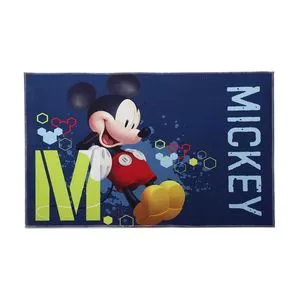 Tapete Mickey®<BR>- Azul Marinho & Vermelho<BR>- 100x70cm