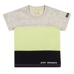 Camiseta Com Recortes<BR>- Verde Claro & Preta