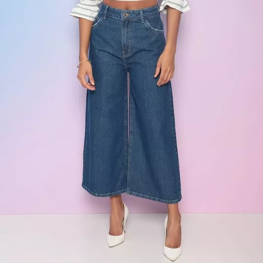 Calça Jeans Kate Com Recortes - Azul - Dimy