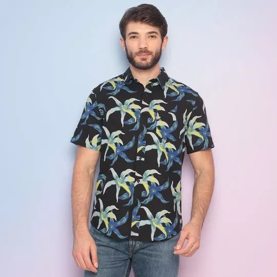 Camisa Floral - Preta & Azul - Levi's