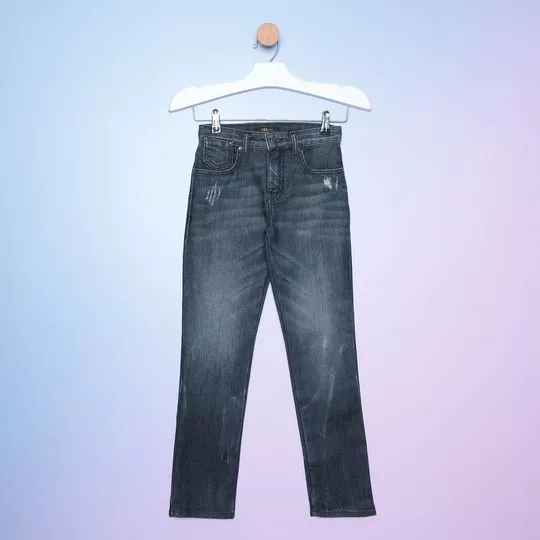 Calça Jeans Skinny Infantil Estonada - Azul Marinho - VR