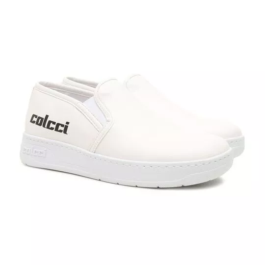 Slip On Com Inscrição- Branco & Preto- Colcci Shoes