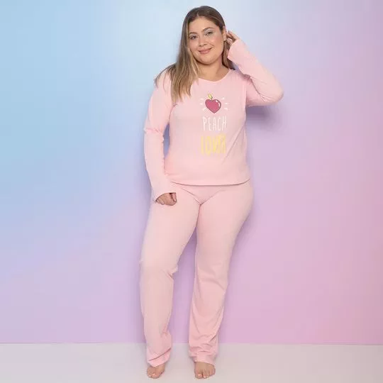 Pijama Peach Lover- Rosa Claro & Pink