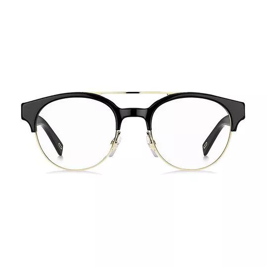 Armação Arredondada Para Óculos De Grau- Preta & Dourada- Marc Jacobs