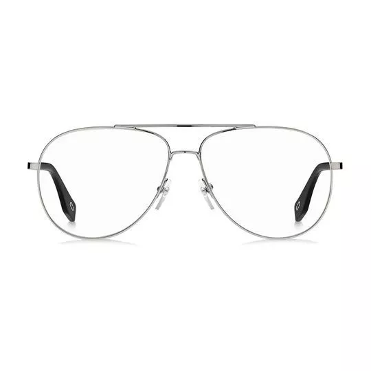 Armação Aviador Para Óculos De Grau- Prateada & Preta- Marc Jacobs