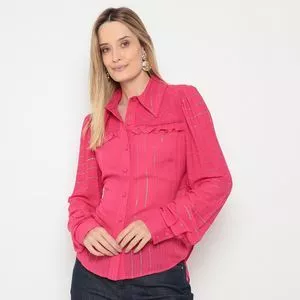 Camisa Com Amarração<BR>- Pink