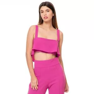 Cropped Com Recortes<BR>- Pink