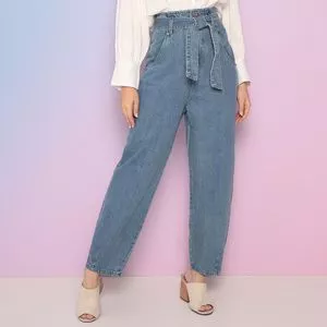 Calça Jeans Clochard Com Amarração<BR>- Azul<BR>- Amapô