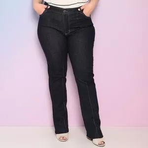 Calça Jeans Reta Com Pespontos<BR>- Azul Marinho<BR>- Grif & Sis