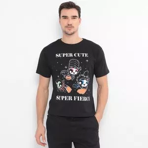 Camiseta Meninas Super Poderosas®<BR>- Preta & Branca