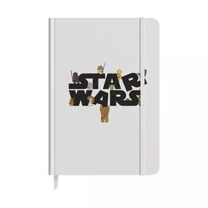 Caderno Star Wars®<BR>- Branco & Preto<BR>- 21,2x13,2x1cm<BR>- 64 Folhas<BR>- Culturama