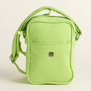 Bolsa Mini Com Bolso<BR>- Verde Limão<BR>- 17x12x5cm
