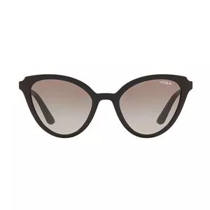 Óculos De Sol Gatinho<BR>- Cinza & Preto<BR>- Vogue