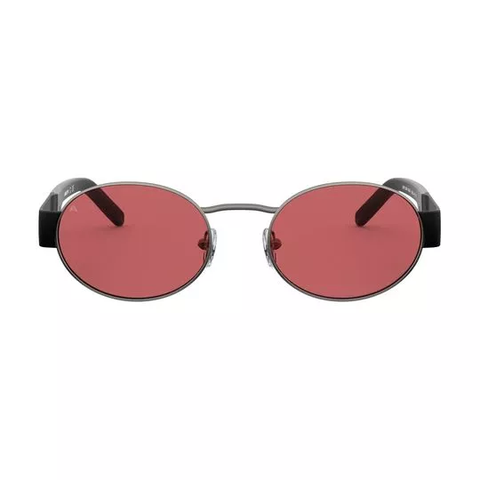 Óculos De Sol Arredondado- Preto & Vermelho- Arnette
