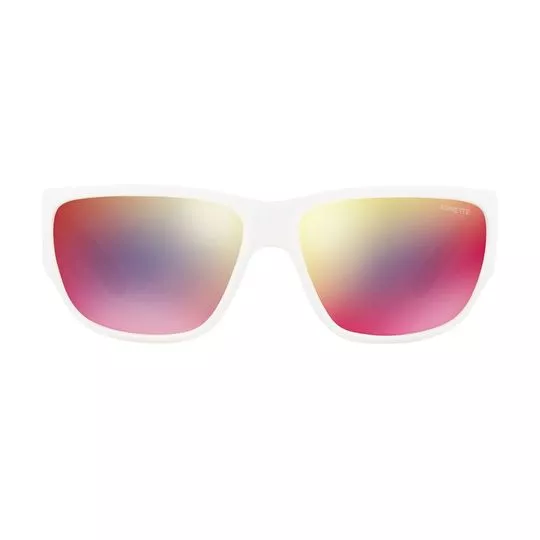 Óculos De Sol Arredondado- Branco & Rosa- Arnette