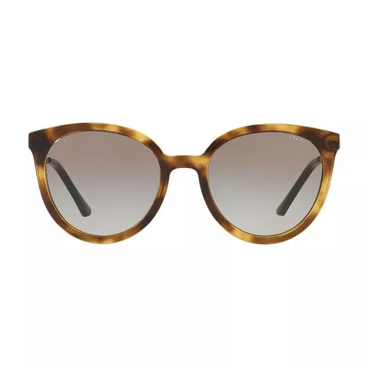 Óculos De Sol Arredondado- Marrom & Amarelo- Grazi Massafera