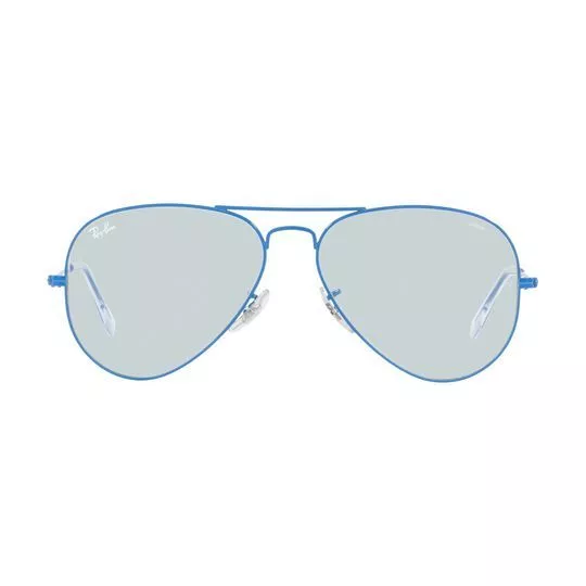Óculos De Sol Aviador- Cinza Claro & Azul- Ray Ban