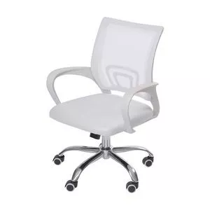 Cadeira Office Tok<BR>- Branca & Prateada<BR>- 95x59,5x49cm<BR>- Or Design