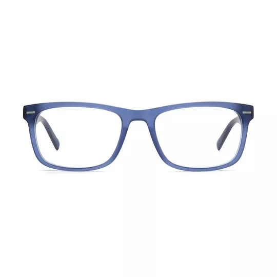 Armação Retangular Para Óculos De Grau- Azul- Pierre Cardin