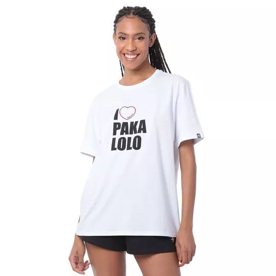 Camiseta Com Inscrições - Branca & Preta - Pakalolo