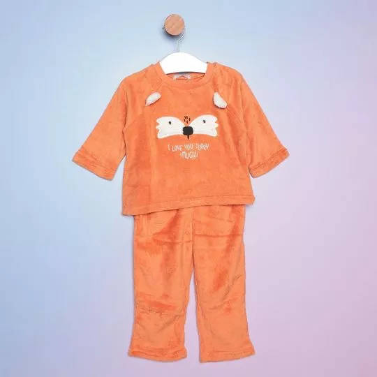 Pijama Infantil Raposa - Laranja & Off White - HERING