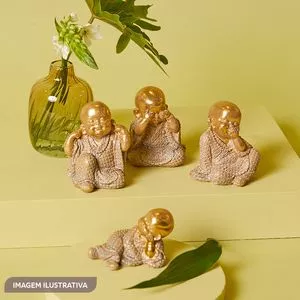 Buda Decorativo Akola<BR>- Dourado<BR>- 6,3x6,3cm<BR>- Souq