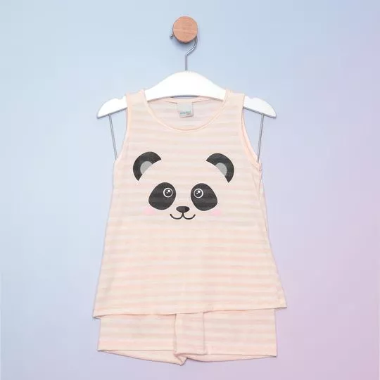 Pijama Infantil Com Linho- Bege & Branco- Malwee