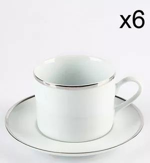 Conjunto de Xícaras para Chá - Branco - 12pçs