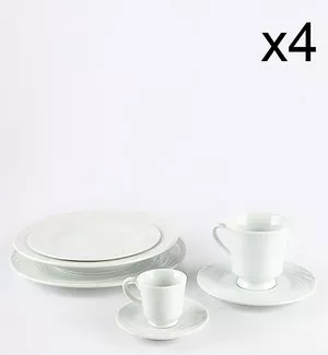 Serviço de Jantar, Chá & Café - Branco - 28pçs