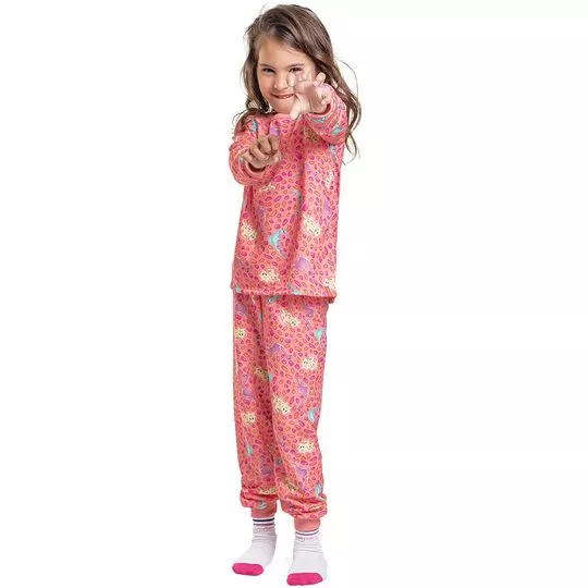 Pijama Infantil Dinossauros- Rosa & Pink- Kely&Kety