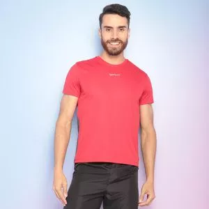 Camiseta Com Inscrição<BR>- Vermelho Escuro & Cinza