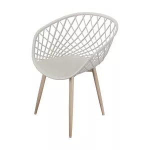 Cadeira Loa<BR>- Cinza & Bege<BR>- 80x61,5x57cm<BR>- Or Design