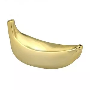 Banana Decorativa<BR>- Dourado<BR>- 6,5x14x6cm<BR>- Mabruk