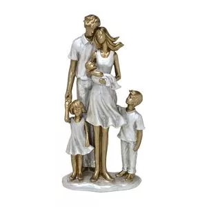 Família Decorativa<BR>- Branca & Bronze<BR>- 25x12,5x6,5cm<BR>- Mabruk