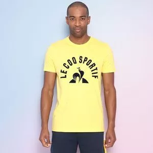 Camiseta Com Inscrições<BR>- Amarelo Claro & Preta