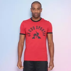 Camiseta Com Inscrições<BR>- Vermelha & Preta