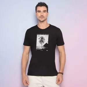 Camiseta Coqueiro<BR>- Preta & Off White<BR>- Forum
