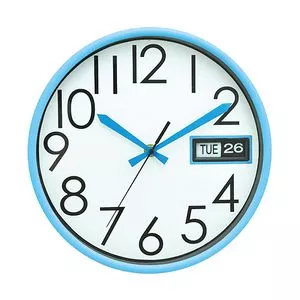 Relógio De Parede<BR>- Azul Claro & Branco<BR>- 6xØ24cm<BR>- Mai Home