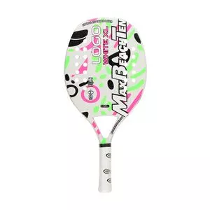 Raquete Para Beach Tennis Logo White XL 2022<BR>- Branca & Rosa<BR>- MBT