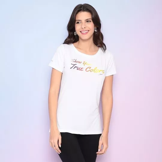 Camiseta True Colors- Branca & Laranja