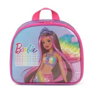 Lancheira Térmica Barbie®<BR>- Rosa & Roxa<BR>- 21,3x25,5x3,8cm<BR>- Luxcel