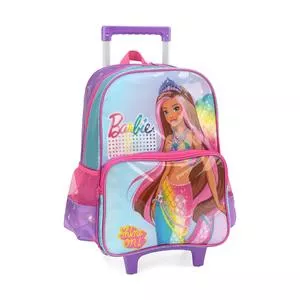 Mochila De Rodinhas Barbie®<BR>- Roxa & Rosa<BR>- 39,5x30x12cm<BR>- Luxcel