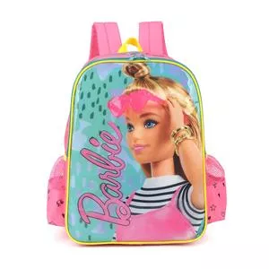Mochila Barbie®<BR>- Rosa & Verde Água<BR>- 41x32x4,5cm<BR>- Luxcel