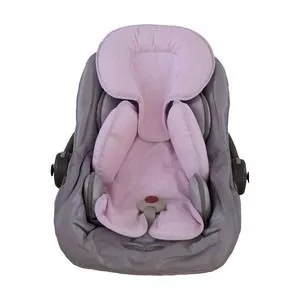 Capa Para Bebê Conforto & Carrinho<BR>- Rosa Claro & Branca<BR>- 42x70cm<BR>- Incomfral