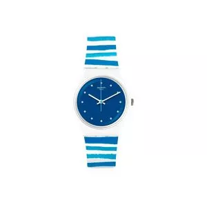 Relógio Analógico 7610522780057<BR>- Branco & Azul<BR>- Swatch