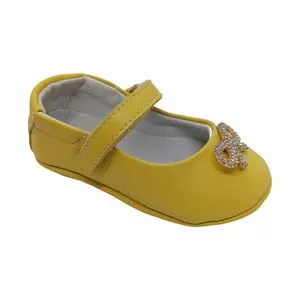 Sapato Boneca Com Recortes<br /> - Amarelo