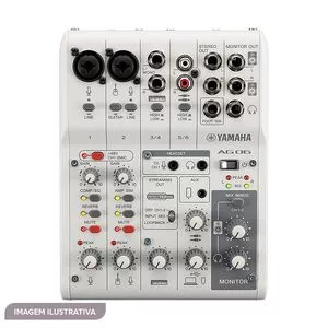 Mesa De Som & Interface Analógica AG06MK2<BR>- Branca & Cinza<BR>- 6,3x15,5x20,2cm<BR>- USB-C<BR>- Yamaha Instrumentos Musicais