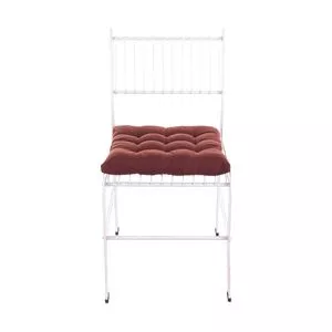 Cadeira Niva<BR>- Branca & Marrom<BR>- 83x52x41cm<BR>- Metaltru