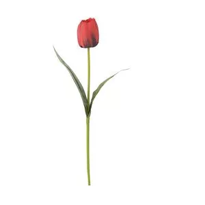 Botão De Tulipa Artificial<BR>- Vermelho<BR>- 47cm
